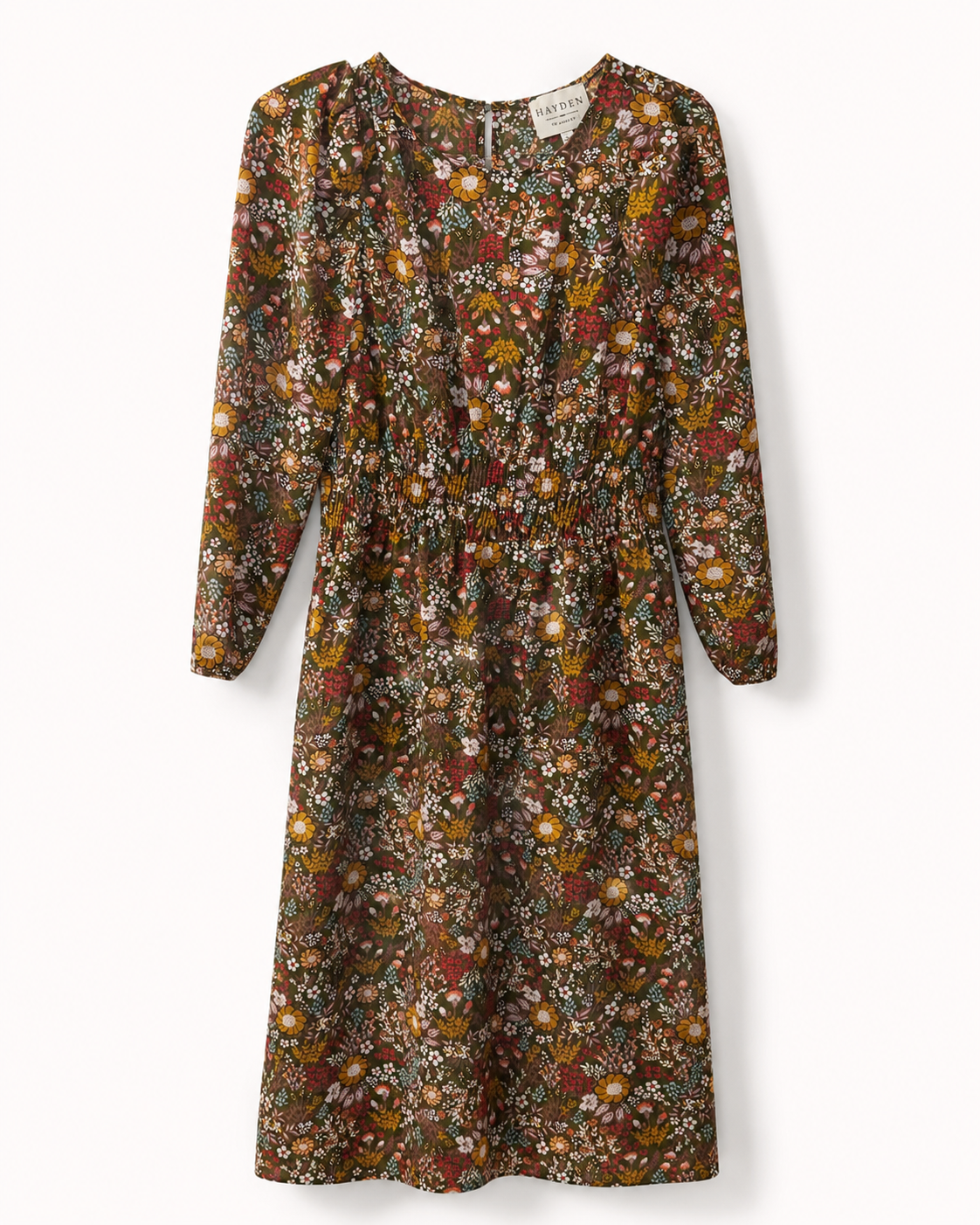 Hayden Floral Long-Sleeve Midi Dress