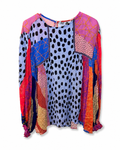 Brink London Mixed-Print Long-Sleeve Blouse, Women's Large