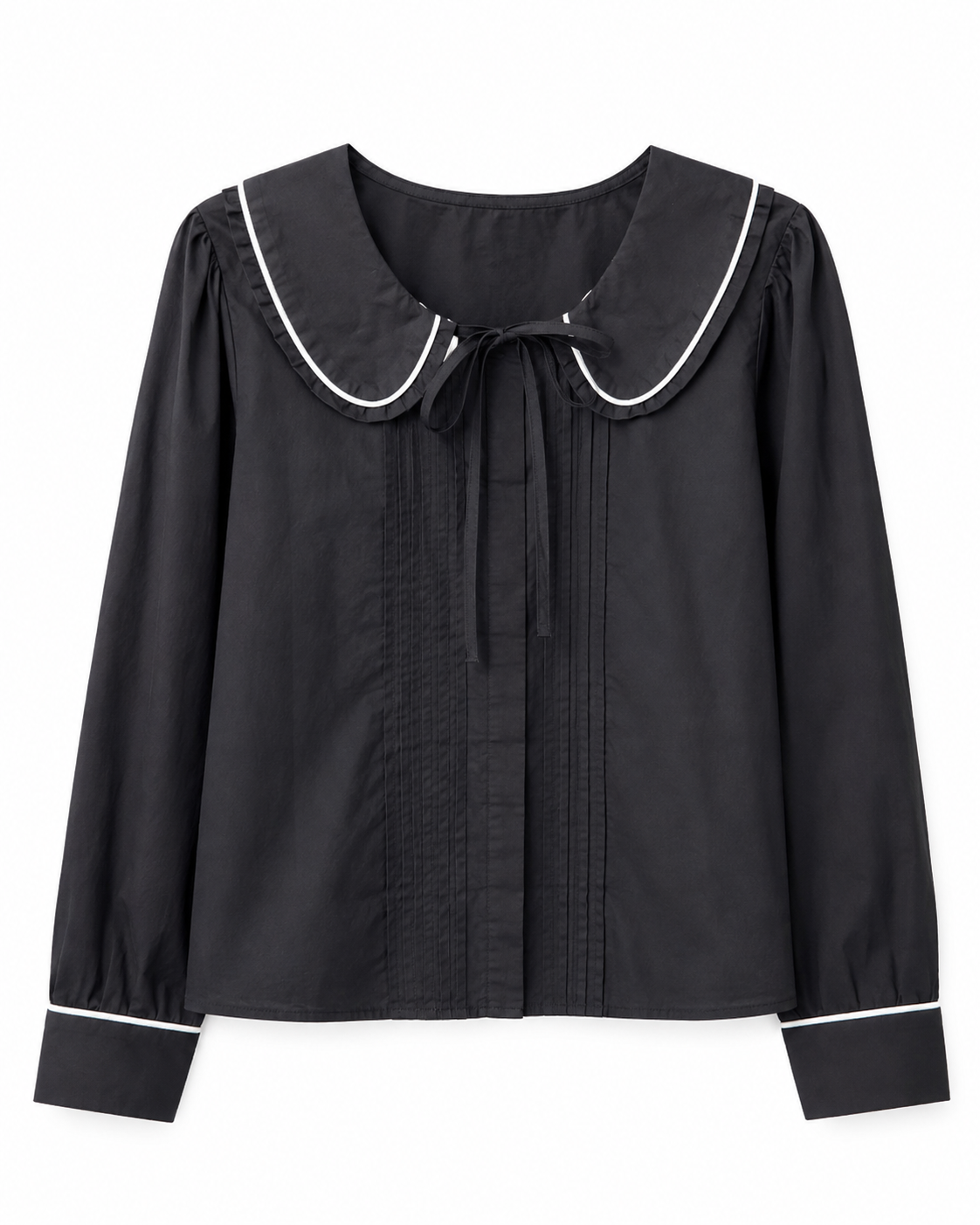 Boutique Black Peter Pan Collar Blouse, Women's Large