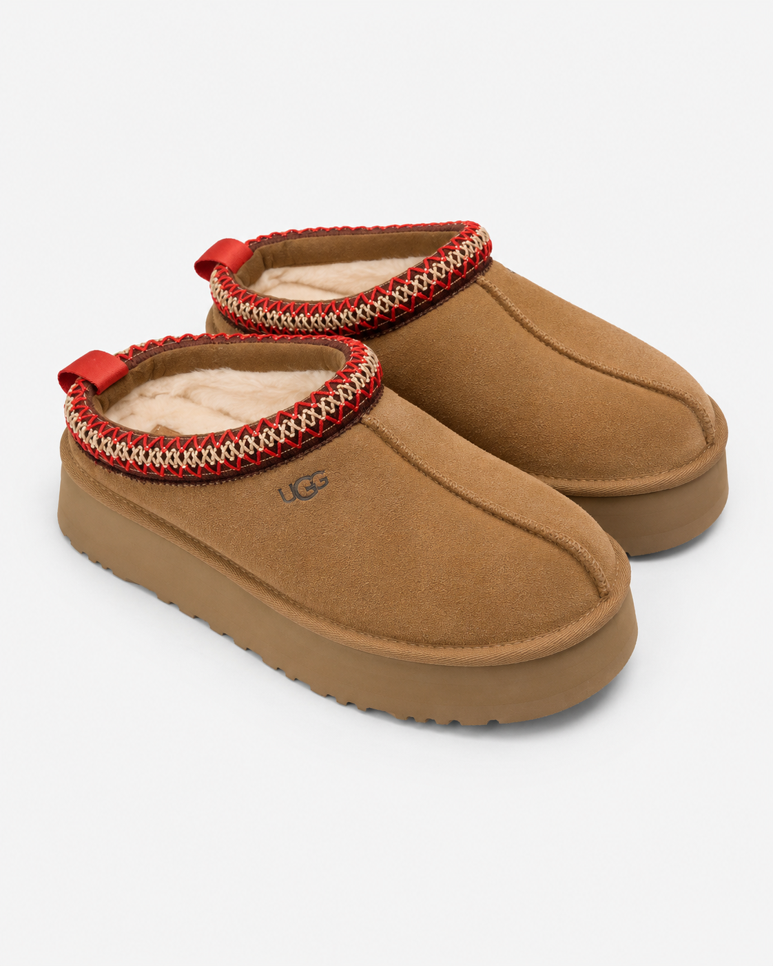 UGG Chestnut Platform Suede Slippers, Women's 9