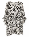 Mud Pie Black & Cream Leopard Print Dress, NWT, Women's Large