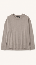 Danskin Taupe Ribbed Pullover Sweatshirt, Large