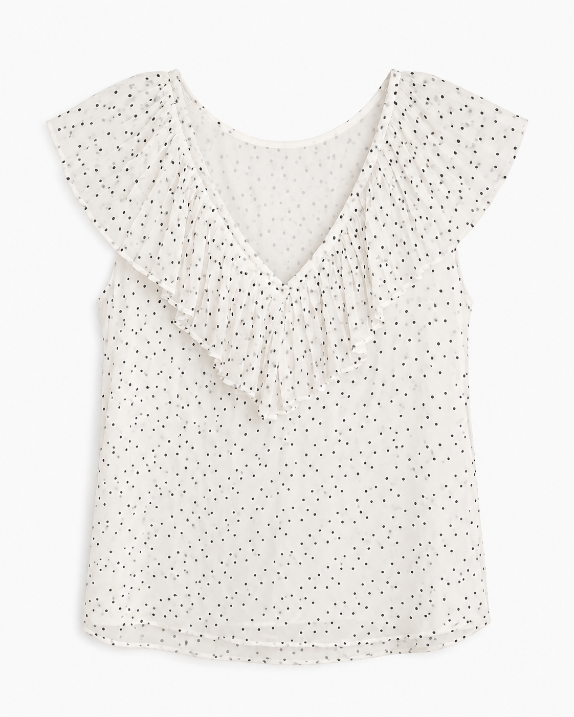Max Studio Polka Dot Ruffle Blouse, Women's Medium