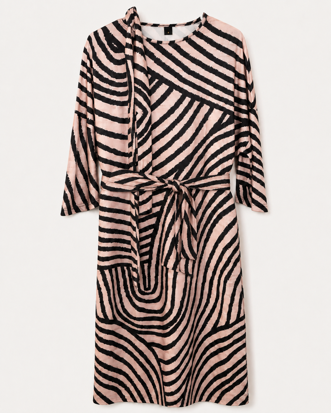 Boutique Abstract Zebra Print Belted Dress, Women's Medium