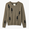 Chaser Lightning Bolt Crewneck Sweater, Women's Small