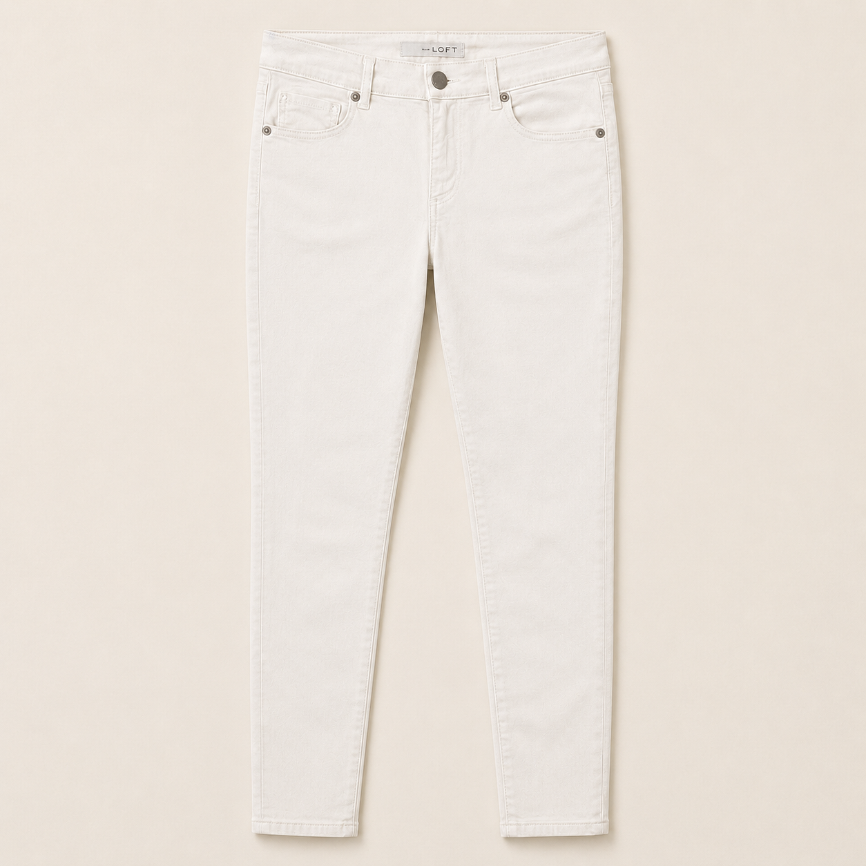 LOFT White Skinny Ankle Jeans, 27/4