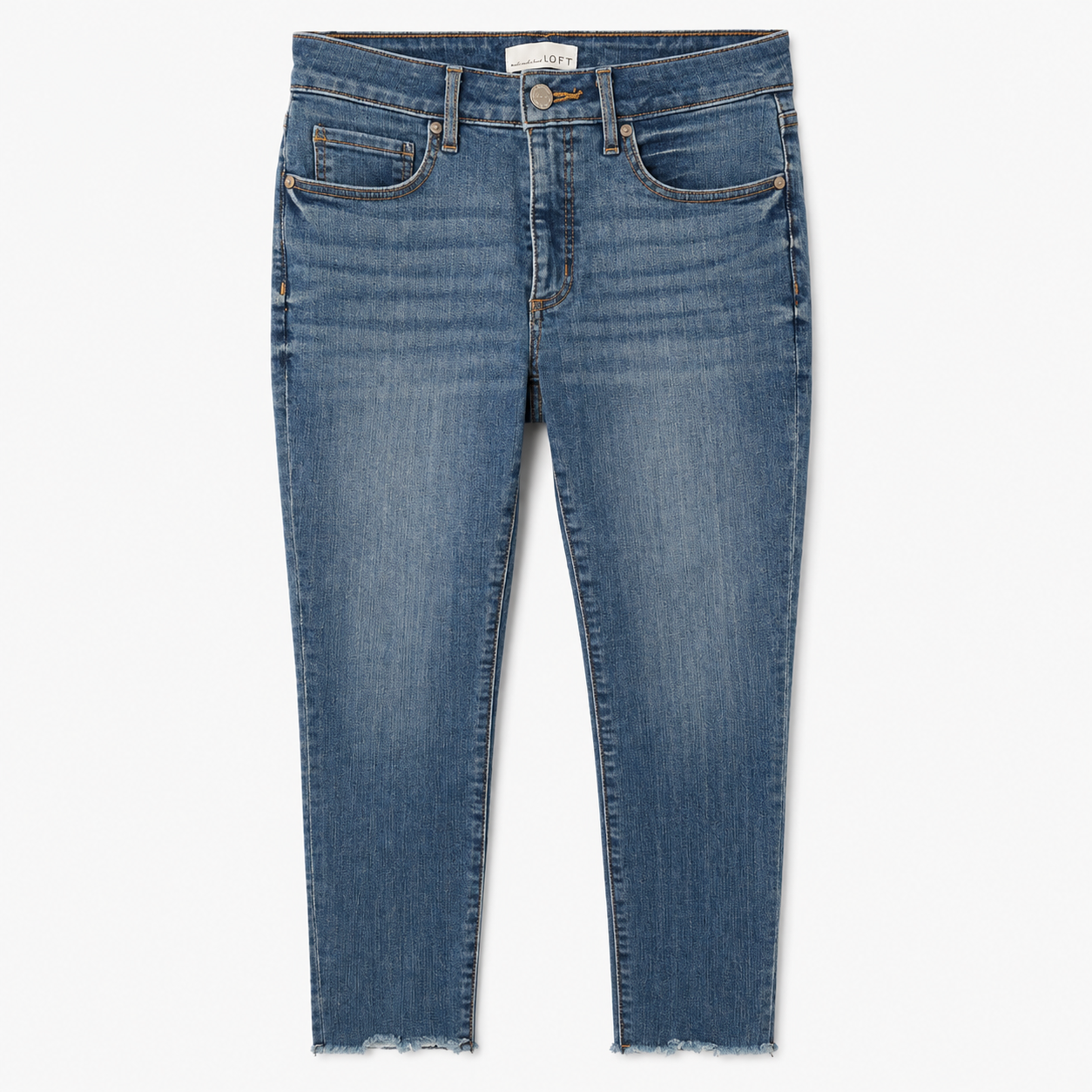 LOFT Curvy Straight Raw-Hem Jeans, Women's 2