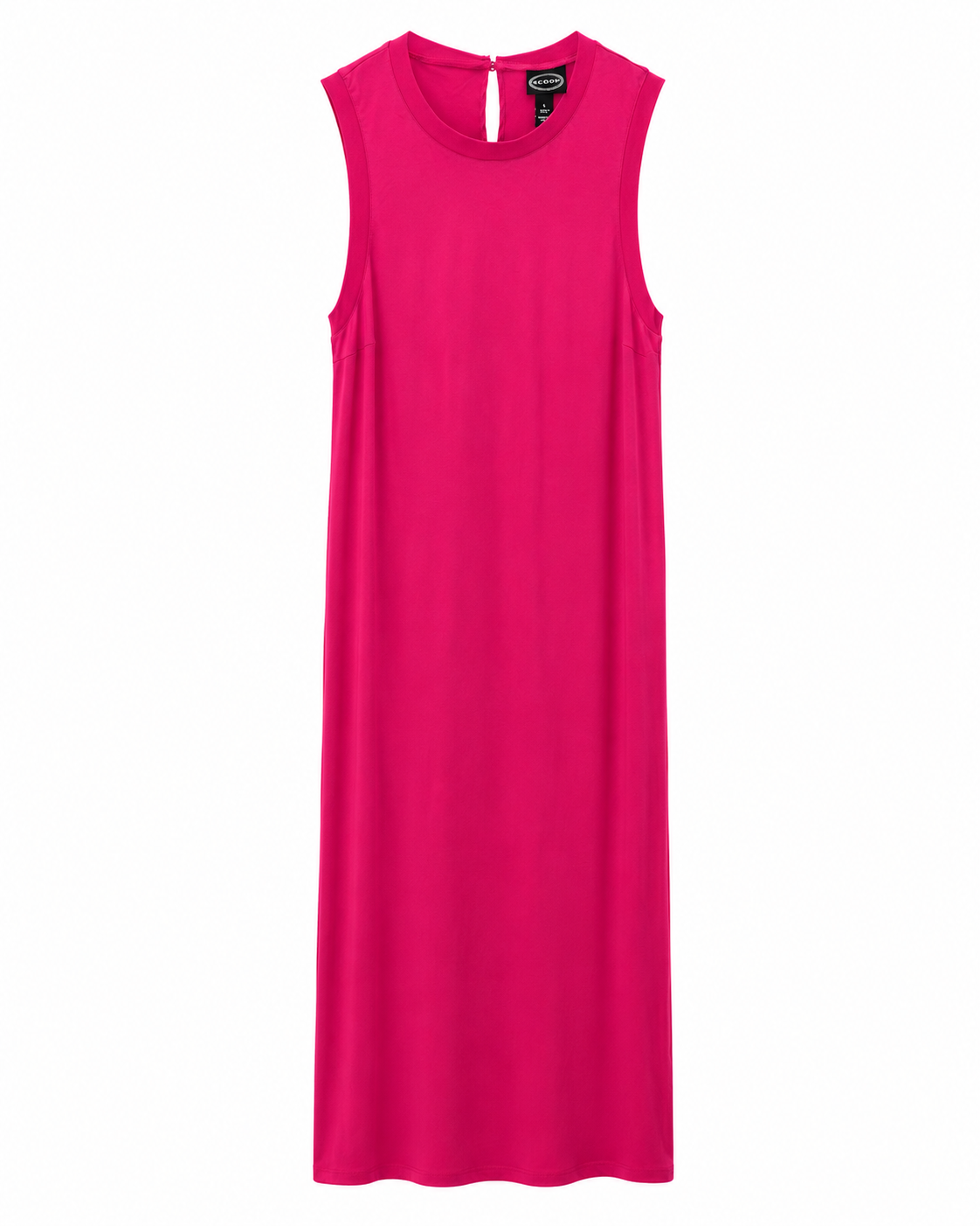Scoop Hot Pink Sleeveless Maxi Dress, Small