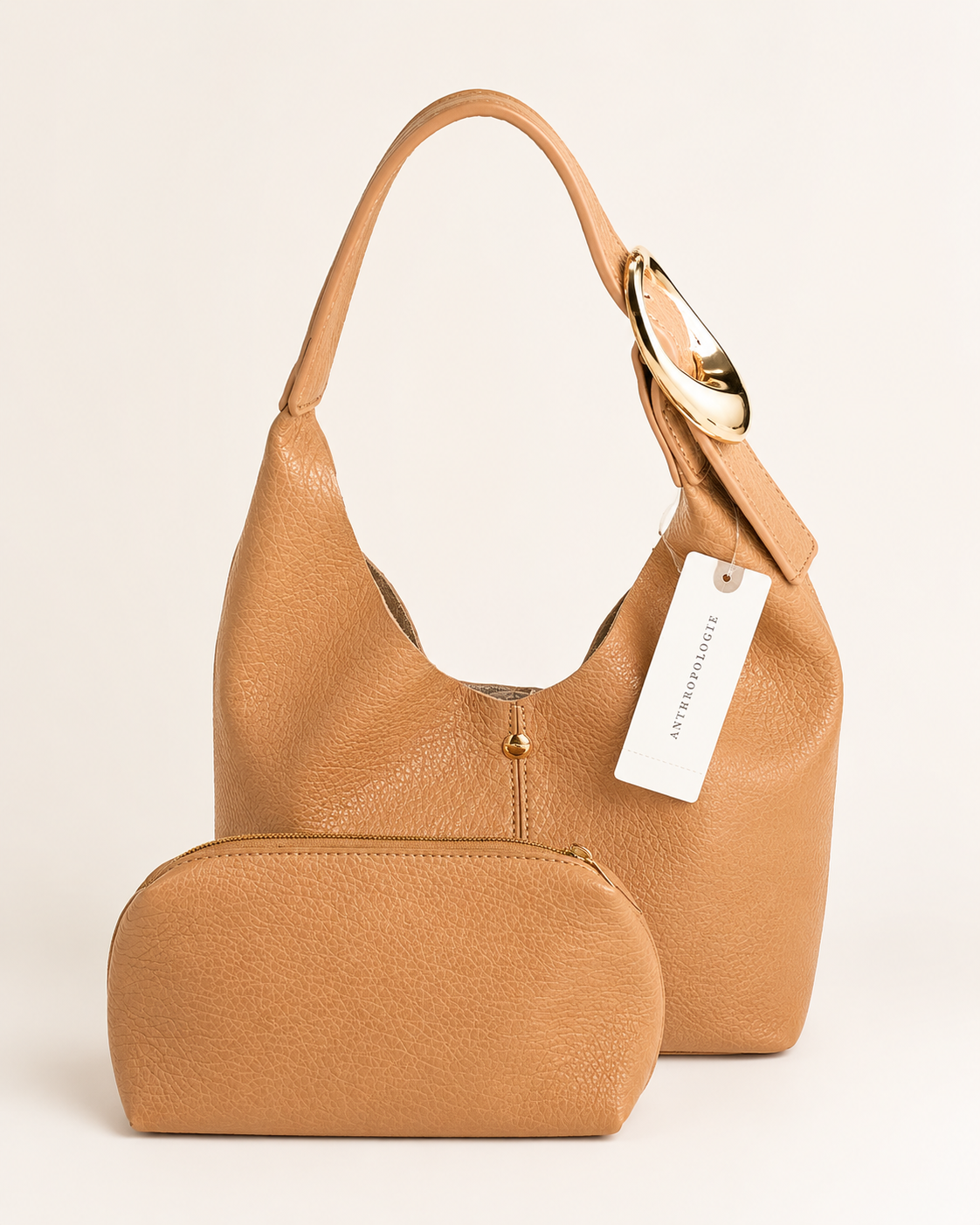 Anthropologie Love Knot Mini Slouchy Bag, Removable Pouch