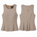 White House Black Market Taupe Sleeveless Peplum Top, Women's 6