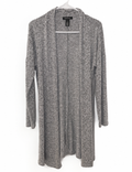 White House Black Market Heather Gray Longline Open-Front Cardigan, Women's Small