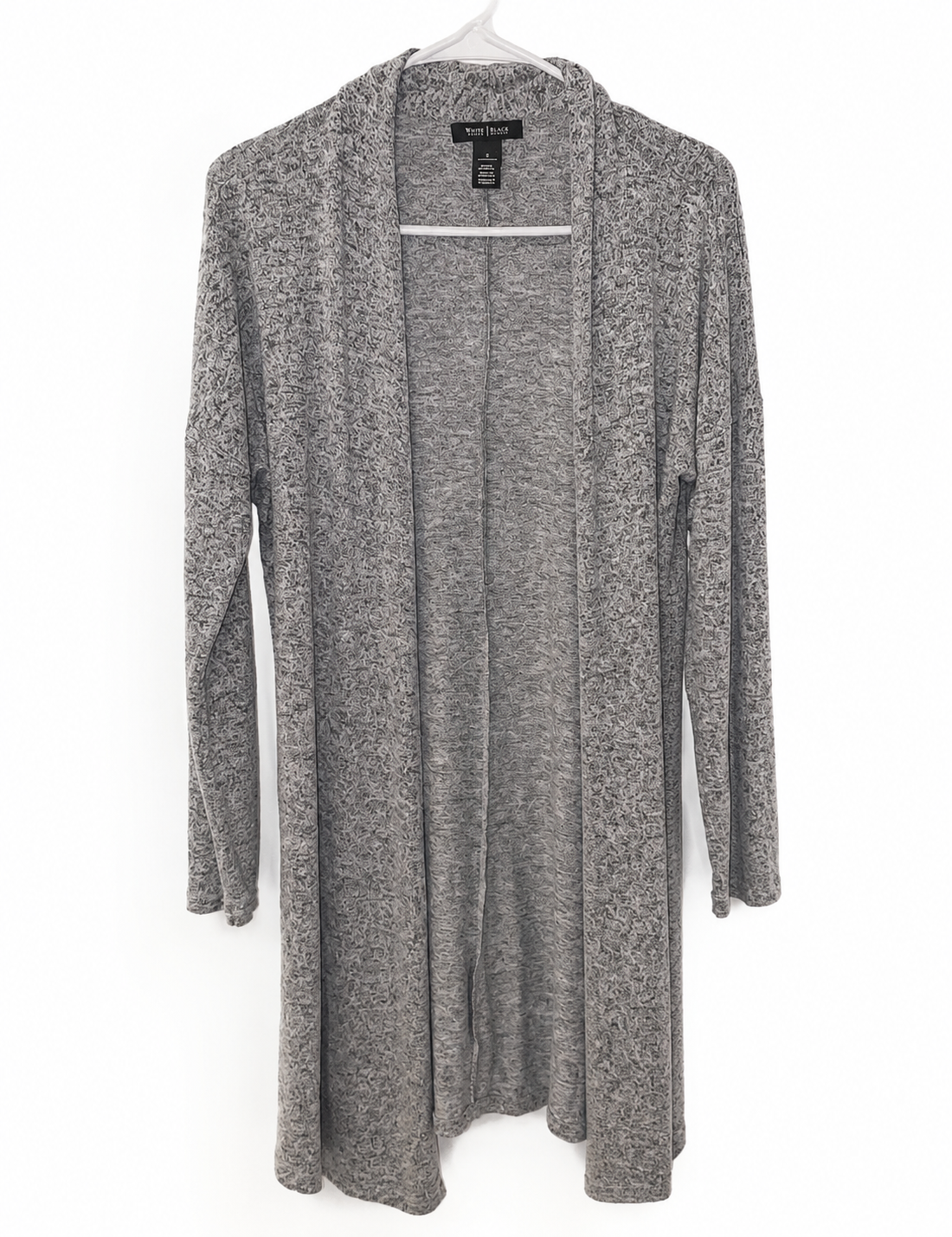 White House Black Market Heather Gray Longline Open-Front Cardigan, Women's Small