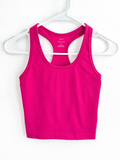 Shein Hot Pink Ribbed Racerback Cropped Tank, Juniors Small