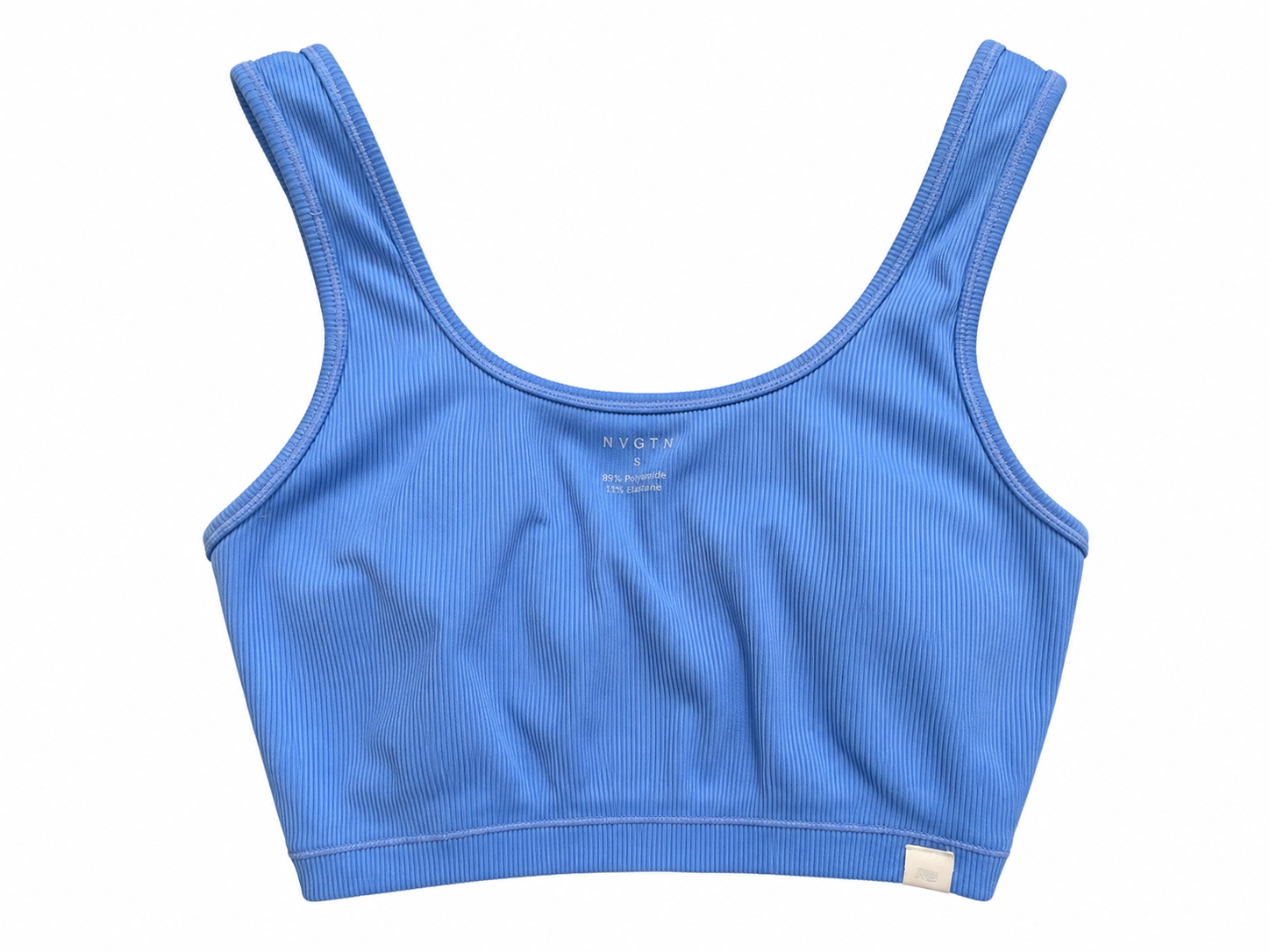 NVGTN Periwinkle Blue Ribbed Cropped Athletic Tank, Juniors Small