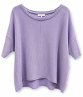Lovely Melody Lavender Textured Short-Sleeve Top, Juniors Medium
