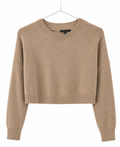 Love Tree Taupe Cropped Knit Sweater, Juniors Medium