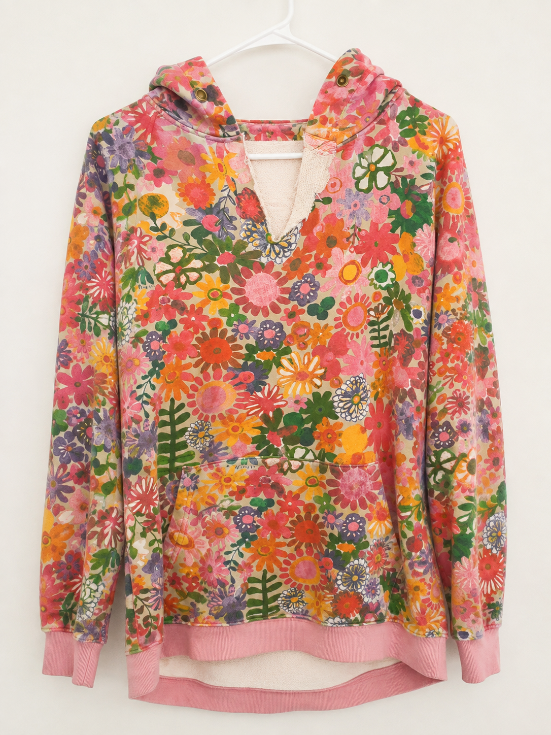 Natural Life Floral Fleece Hoodie, Small/Medium
