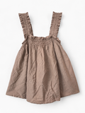 Wishlist Apparel Taupe Smocked Square Neck Blouse, Juniors Small