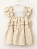 Shein Cream Textured Ruffle Blouse, Juniors Small