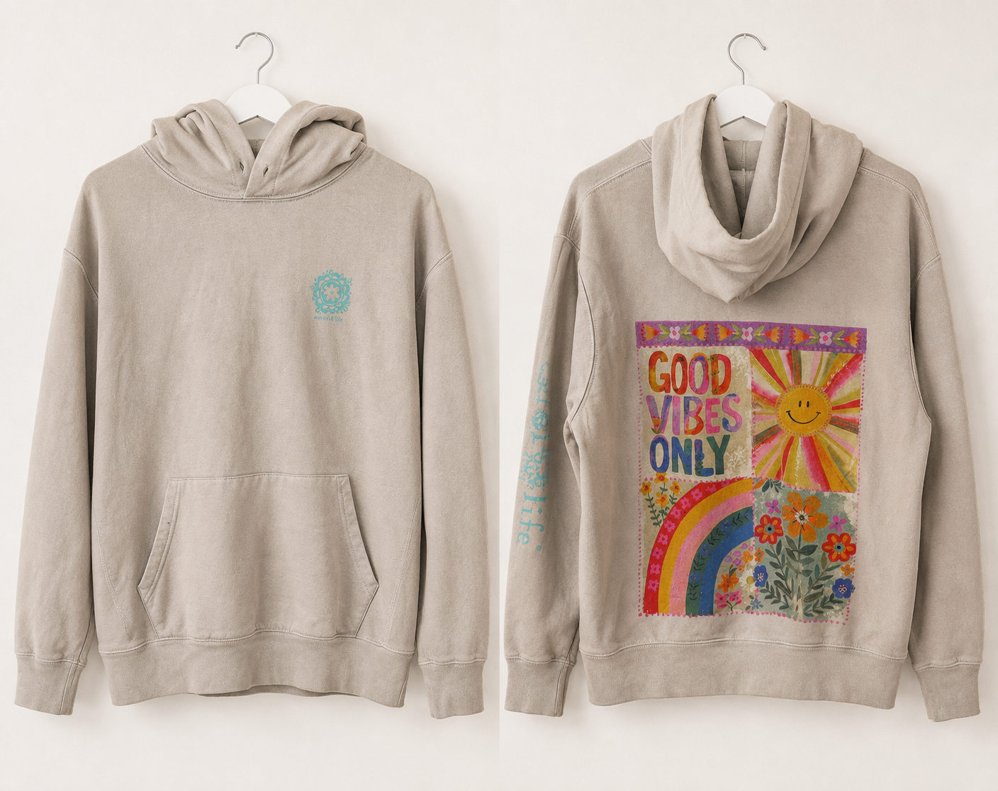 Natural Life "Good Vibes Only" Graphic Hoodie, Women's Small