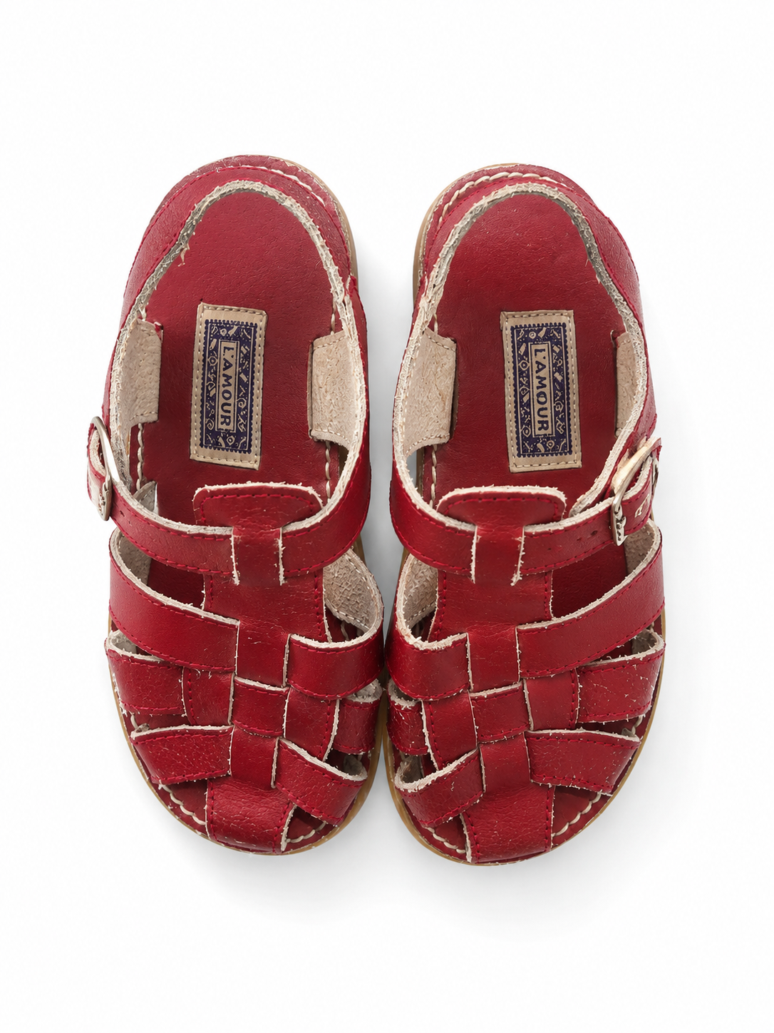 L'Amour Kids Classic Leather Fisherman Sandals