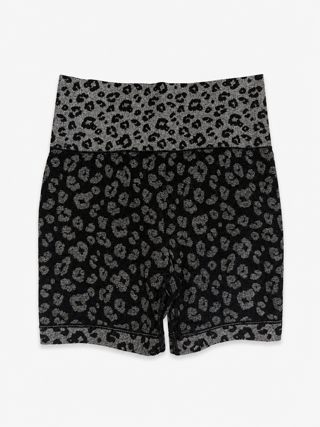 Shein Seamless Leopard Print Biker Shorts | Black,Gray, Women's Small