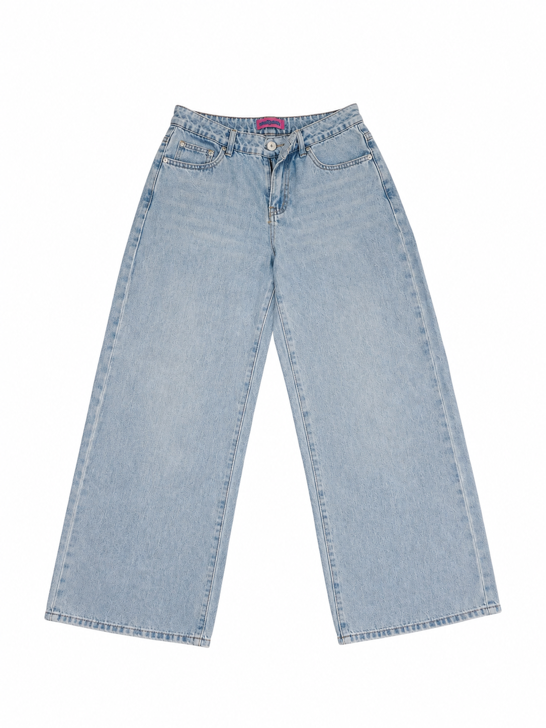 Edikted High Rise Wide Leg Jeans | Light Wash, Small