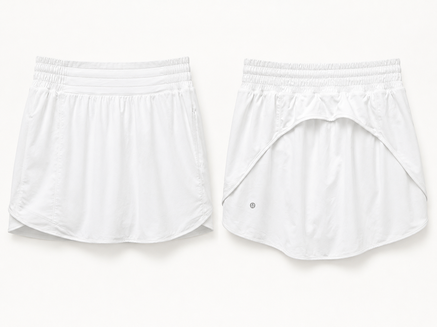 Lululemon White Running Skirt with Built-In Shorts, 8