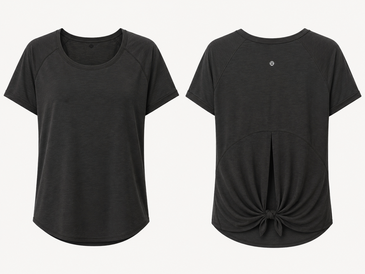 Lululemon Back-Tie Short-Sleeve Athletic Top – Black, Medium