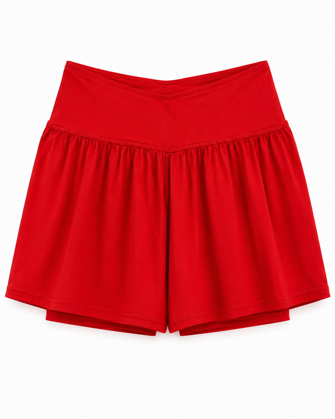 Pinspark Tiered Athletic Shorts – Bright Red, Women's Small