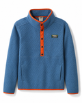 LL Bean Kids’ Airlight Knit Snap Pullover – Blue/Orange, Boys 8