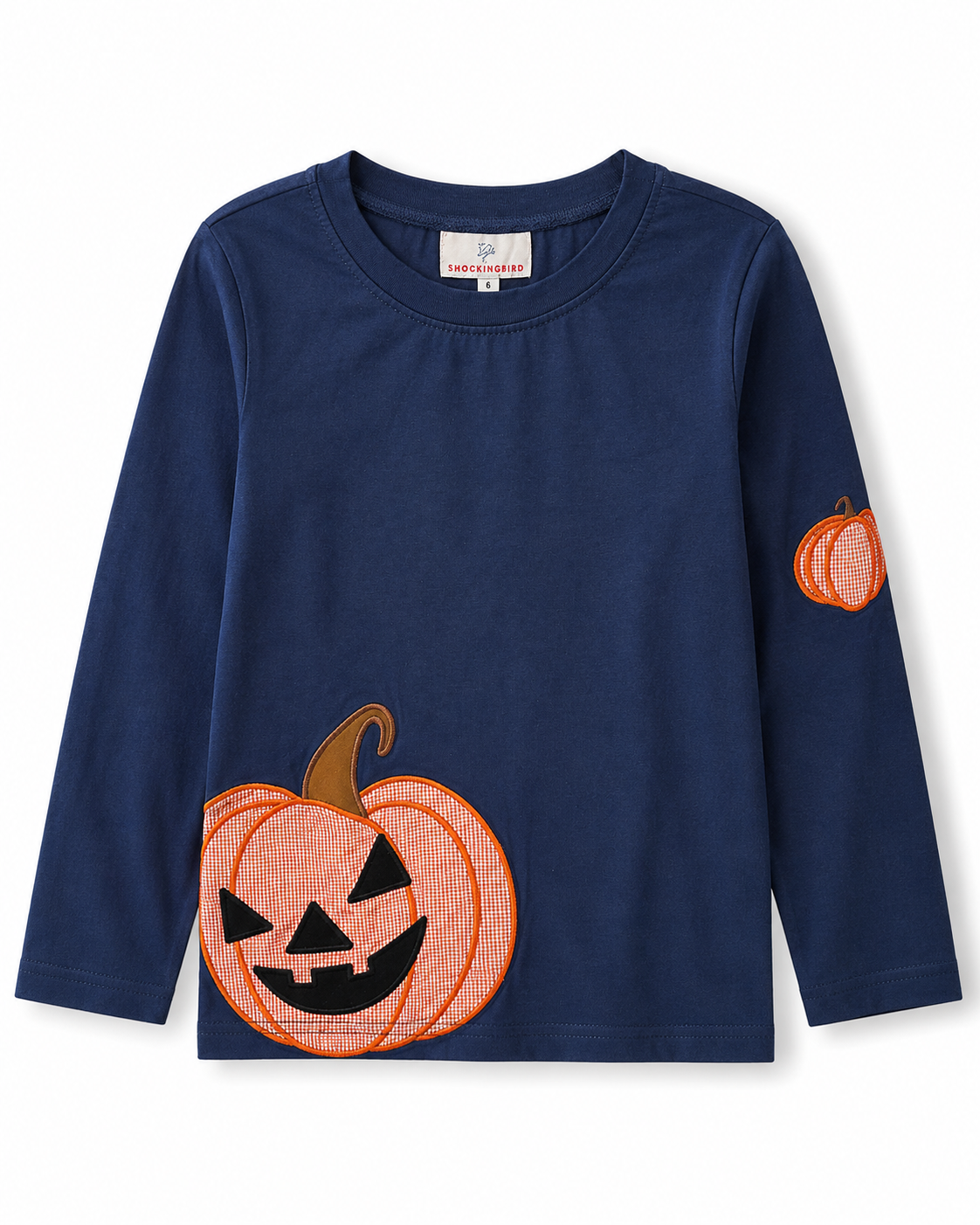 Smockingbird Halloween Pumpkin Appliqué Top, Boys 8