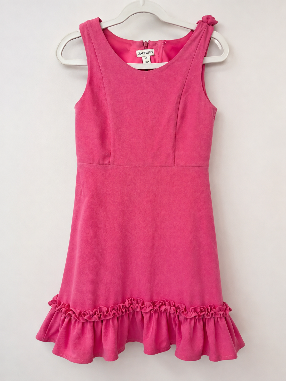 Zac Posen Girls Sleeveless Ruffle Hem Dress, Girls 10