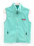 Vineyard Vines Girls Fleece Full-Zip Vest | Mint, Girls 7/8