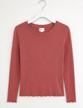 Gap Kids Mauve Girls Long Sleeve Ribbed Top, Girls XL