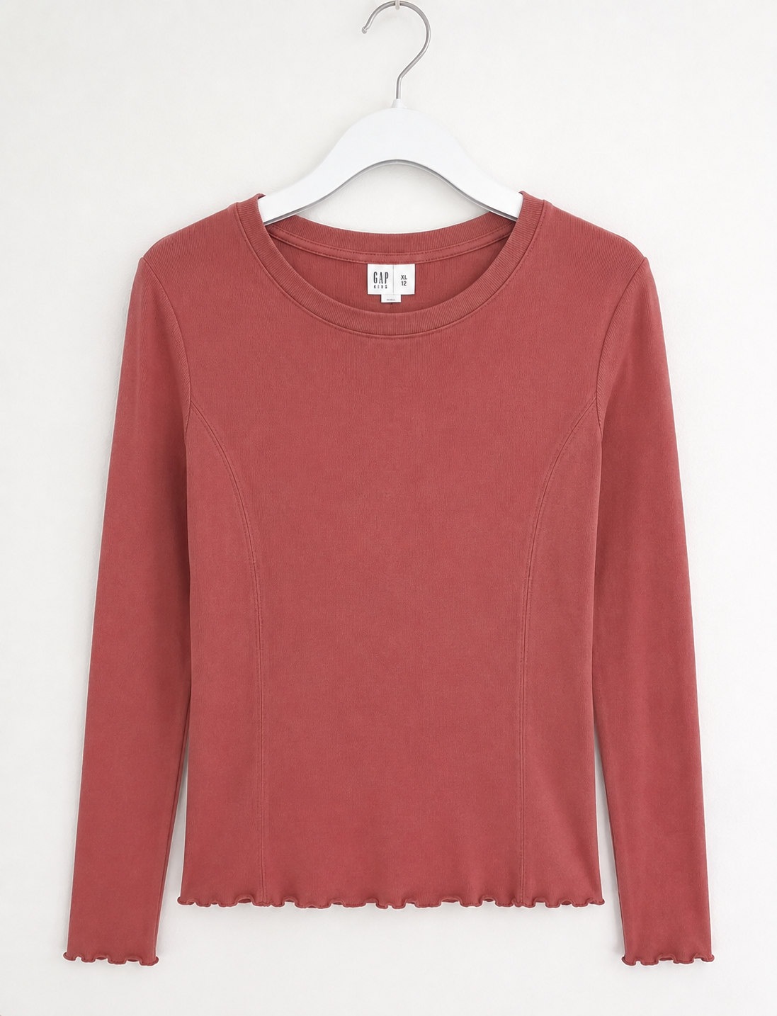 Gap Kids Mauve Girls Long Sleeve Ribbed Top, Girls XL