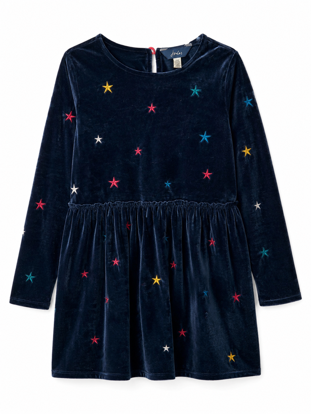 Joules Girls Navy Velvet Star Dress, Girls 11