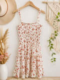 Sienna Sky Smocked Floral Tiered Mini Dress, X-Small