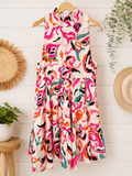 TCEC Abstract Floral Tiered Mini Dress, Women's Small