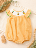 Ladybug Children's Boutique Pineapple Smocked Gingham Bubble Romper, 12-18 mo.