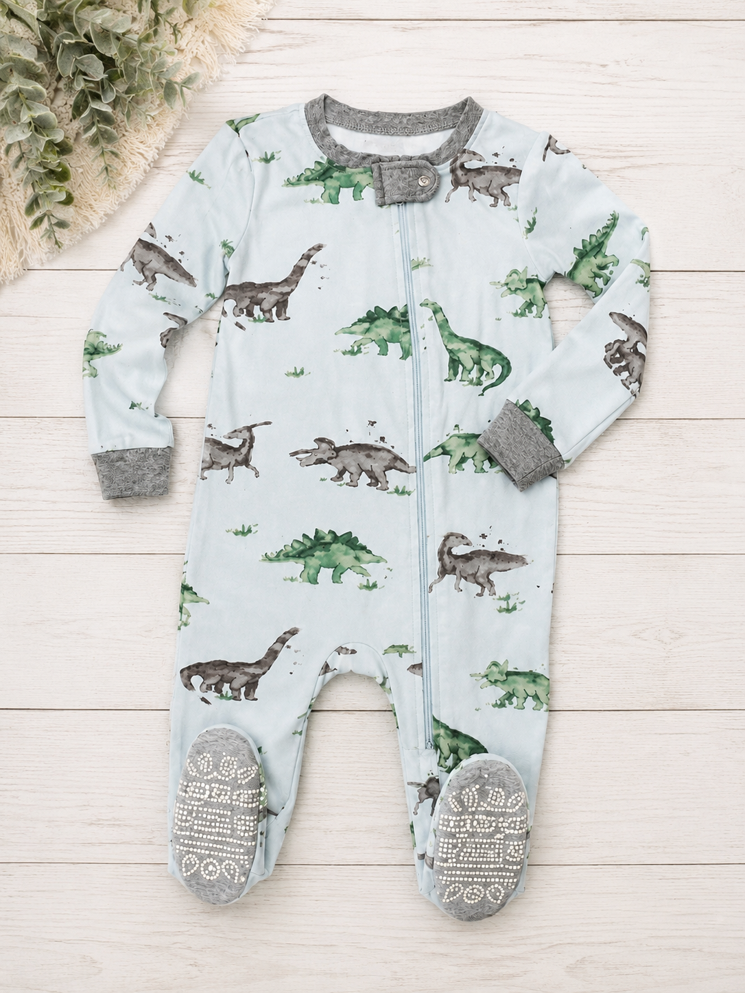 Burt's Bees Baby Baby Dinosaur Zip Sleeper, 18 mo.
