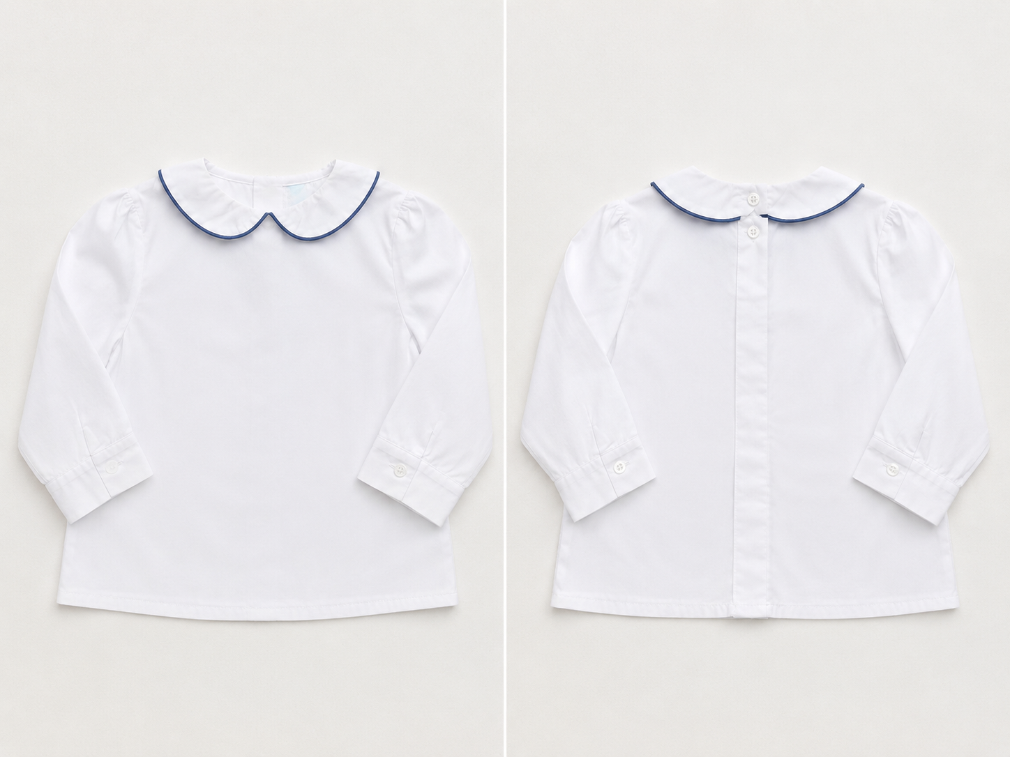 Edgehill Collection White Peter Pan Collar Dress Shirt, 24 mo.