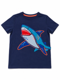 Mini Boden  Navy Shark Graphic Tee, 8/9