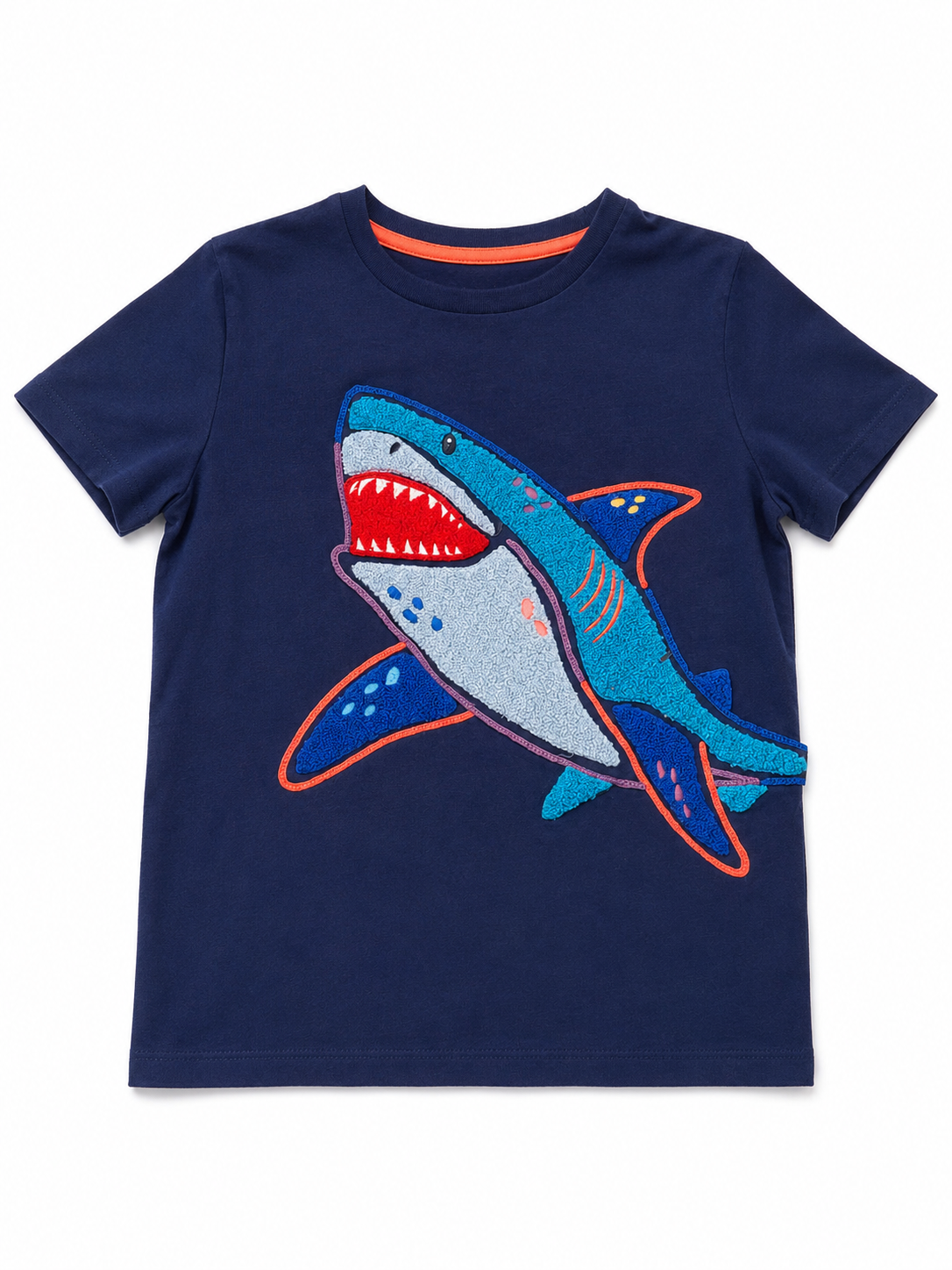 Mini Boden  Navy Shark Graphic Tee, 8/9