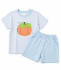 Stitchy Fish Pumpkin Appliqué Short Set, Boys 8
