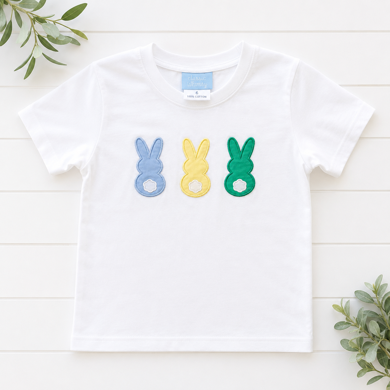 Classic Whimsy White Peeps Bunny Appliqué Tee, Boys 6