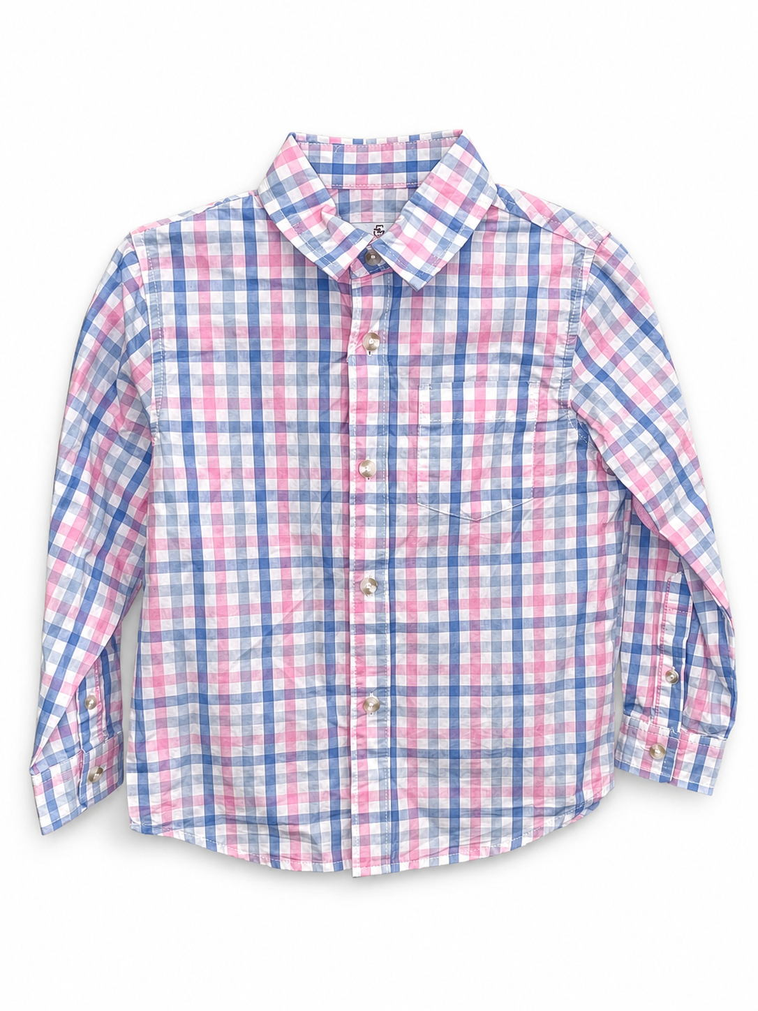 Class Club Pink, Blue Plaid Button-Down Shirt NWT, Boys 5