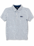 Eddie Bauer White, Navy Printed Performance Polo, Boys 5