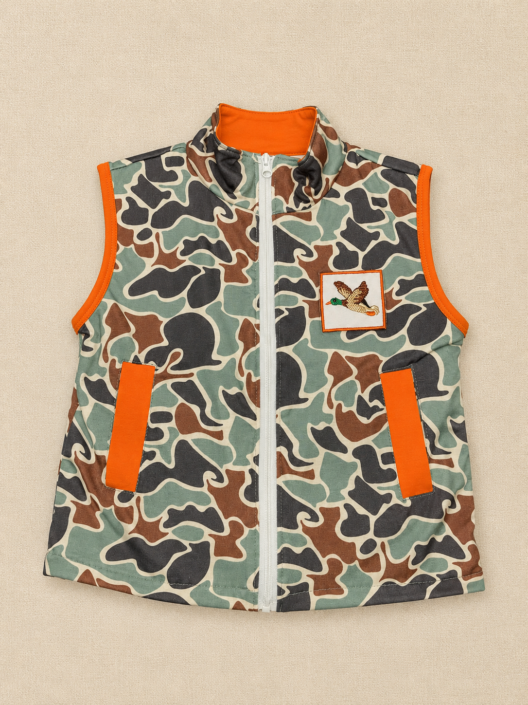 Abby & Evie Mallard Duck Camo Zip-Up Vest, 2
