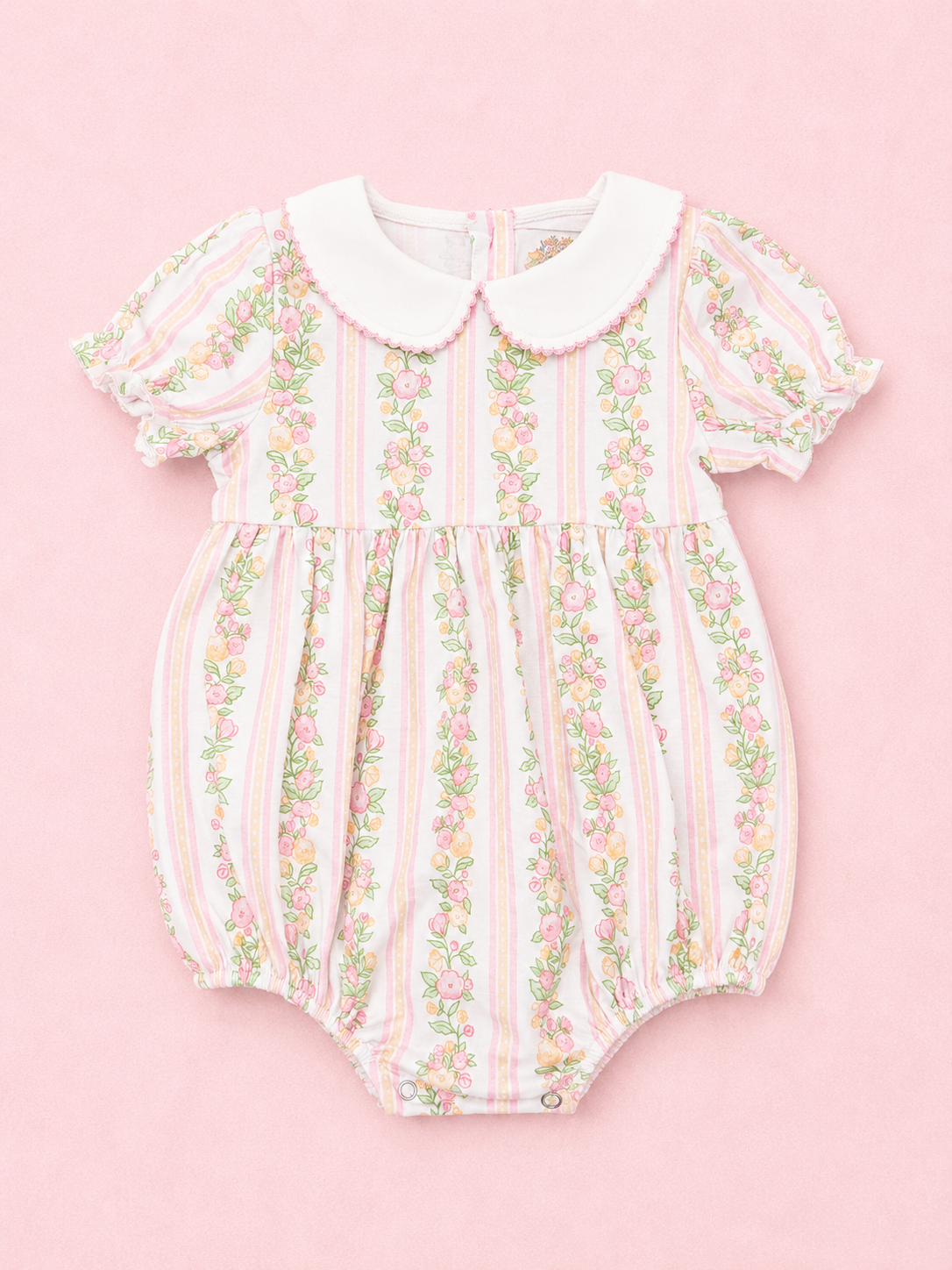 Boutique Vintage Floral Peter Pan Collar Bubble, NWT, 3T